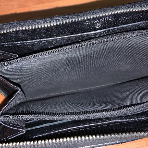 Authentic Chanel Metallic Perforated Quilted Zippy Wallet - Picture 14 of 16